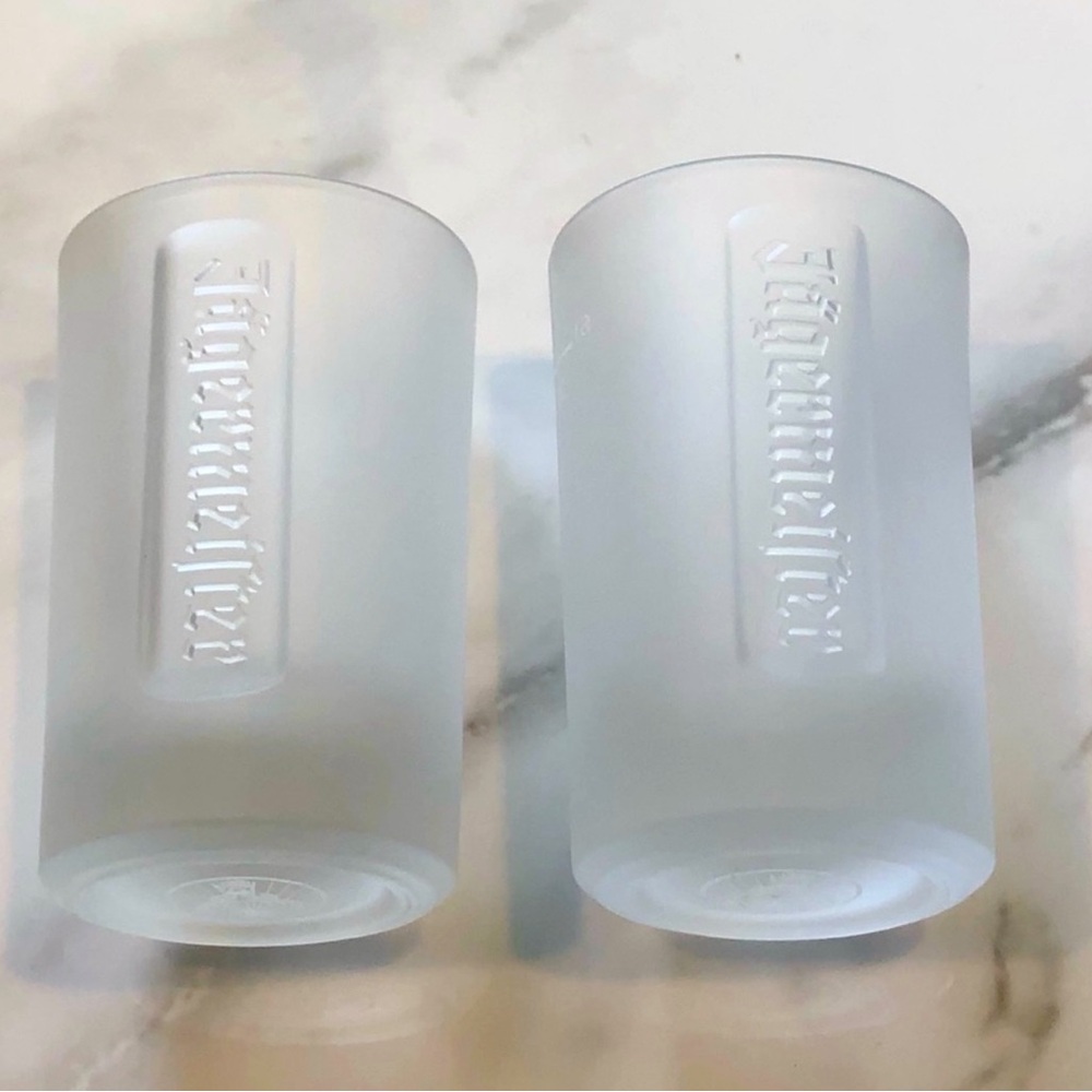 2JAGERMEISTER FROSTED SHOT GLASSES